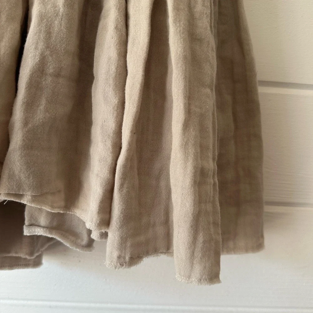 NWT Monbebe Gauzy Cotton Boho Neutral Can Can Wear 2 Ways Skirt Dress in Gray S